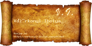 Várkonyi Ibolya névjegykártya
